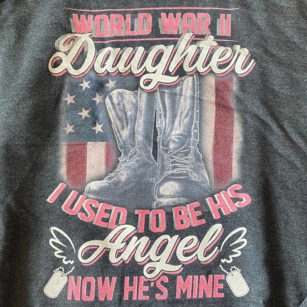 Daughter of World War II Father Angel Gray XL